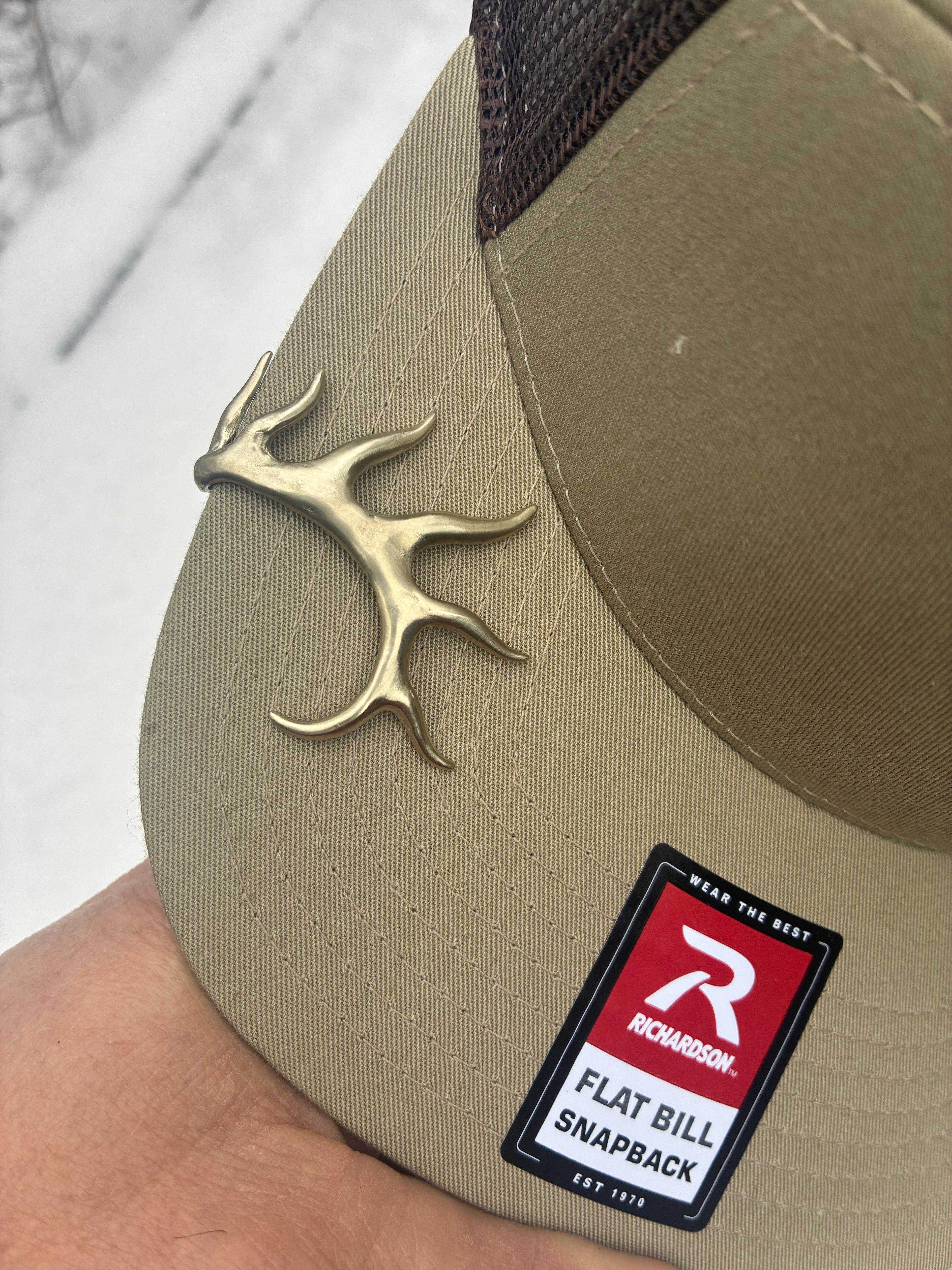 Elk Antler Brim Clip-Solid Cast Bronze